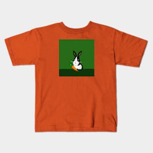 Picture Day Yay! Folk Bunny on green Kids T-Shirt